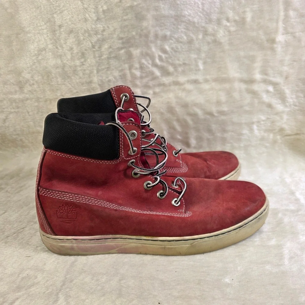 Timberland earthkeepers 2.0 Cupsole Chukka Red Nubuck Sneakers Mens 9.5 Worn
